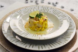 tartare de cabillaud à la mangue