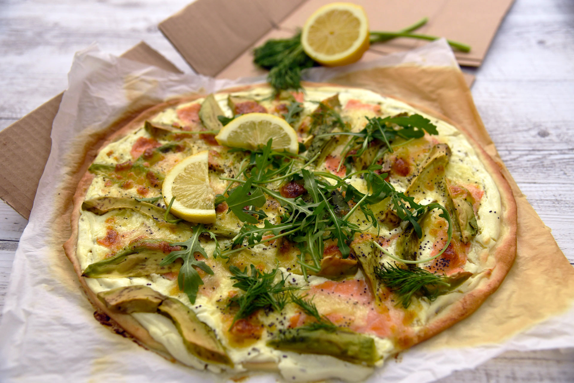 pizza avocat saumon