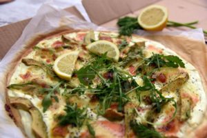 pizza avocat saumon