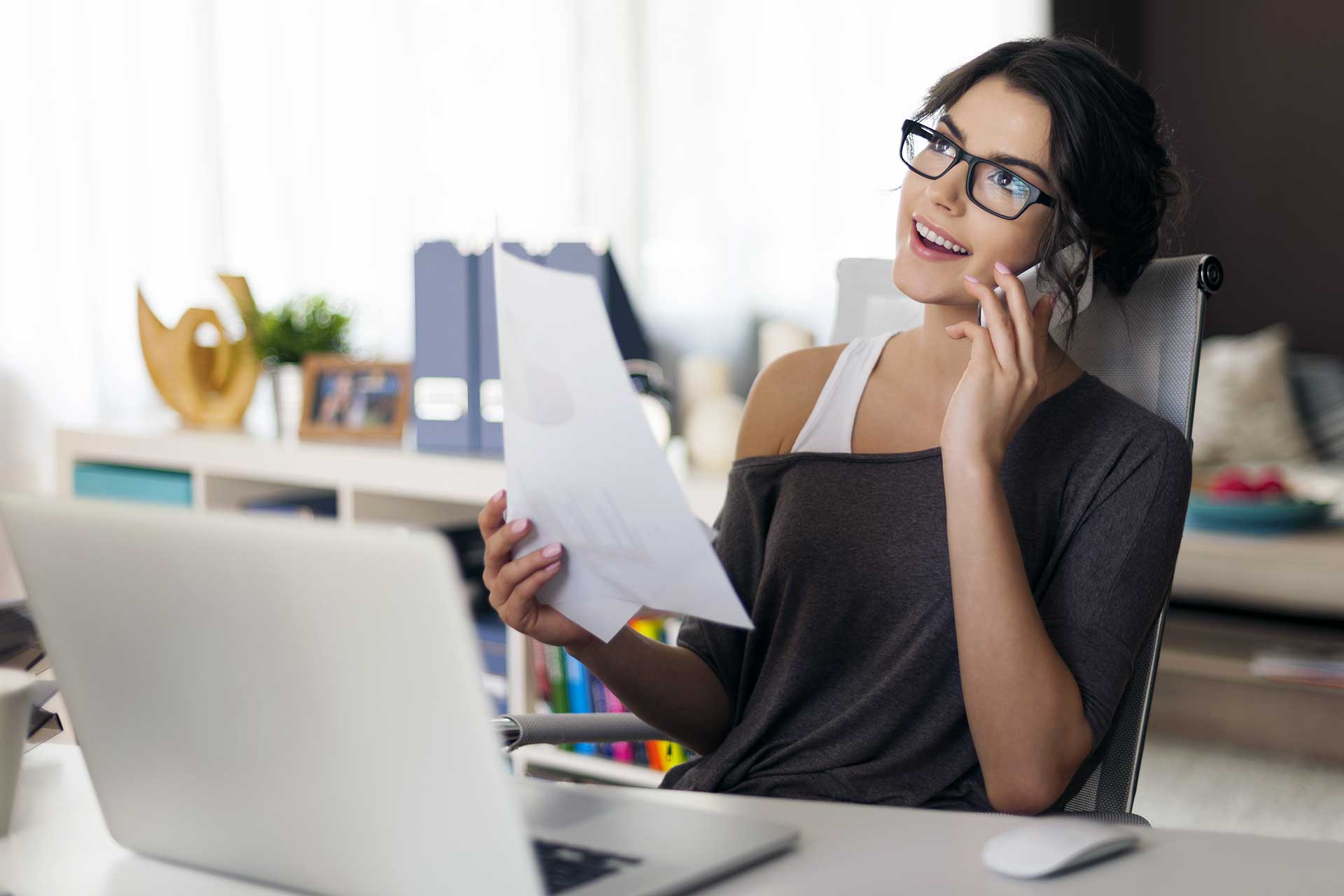 femme télétravail